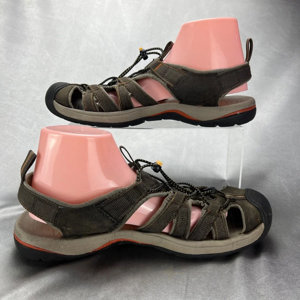 Keen Whisper Mens Brown Leather Waterproof Sport Hiking Sandals Size 12 Outdoor